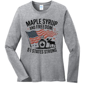 Trump Quote Canada 51st State Of Usa Ladies Long Sleeve Shirt