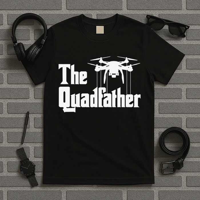 The Quadfather Drone Pilot Quadcopter Operator RC Flight T-Shirt