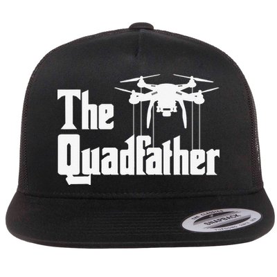 The Quadfather Drone Pilot Quadcopter Operator RC Flight Flat Bill Trucker Hat