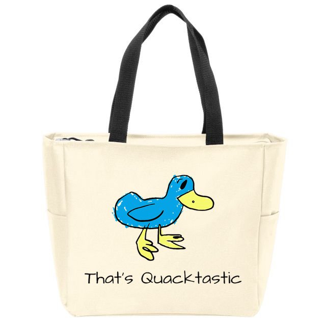 ThatS Quacktastic Funny Blue Duck Zip Tote Bag