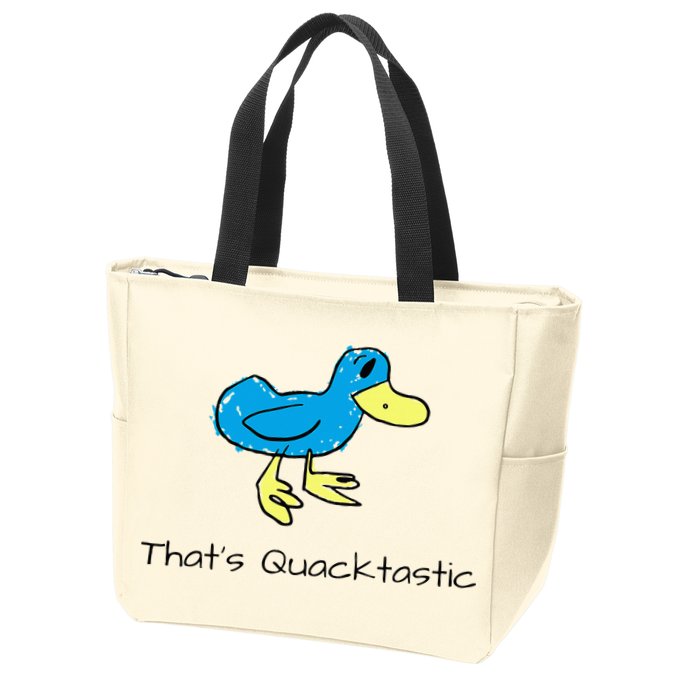 ThatS Quacktastic Funny Blue Duck Zip Tote Bag