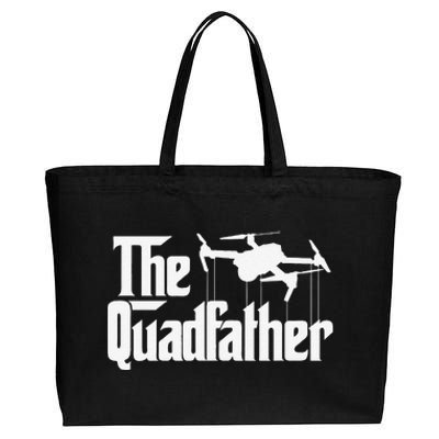 The Quadfather Funny Drone FPV Quadcopter Drone Pilot Dad Cotton Canvas Jumbo Tote