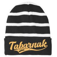 Tabarnak Quebec French Canadian Canada Profanity Sacre Cuss Striped Beanie with Solid Band