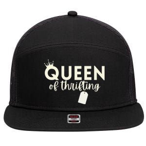 Thrifting Queen Garage Sale Picker Gift Thrift Shopper 7 Panel Mesh Trucker Snapback Hat