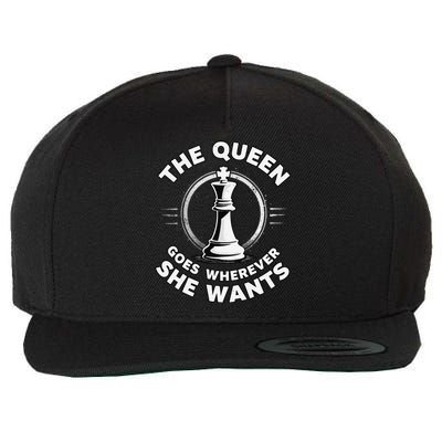 The Queen Goes Wherever She Wants Chess Wool Snapback Cap