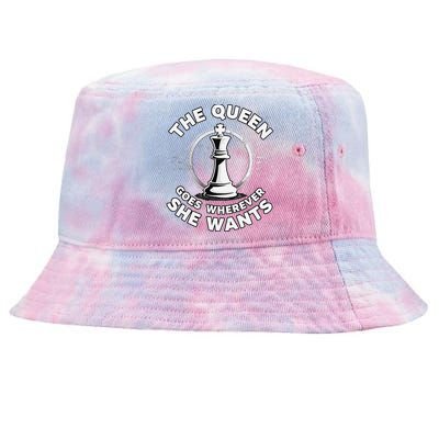 The Queen Goes Wherever She Wants Chess Tie-Dyed Bucket Hat