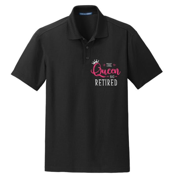 The Queen Has Retired Funny Retired Wo Gift Retirement Dry Zone Grid Polo