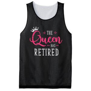 The Queen Has Retired Funny Retired Wo Gift Retirement Mesh Reversible Basketball Jersey Tank