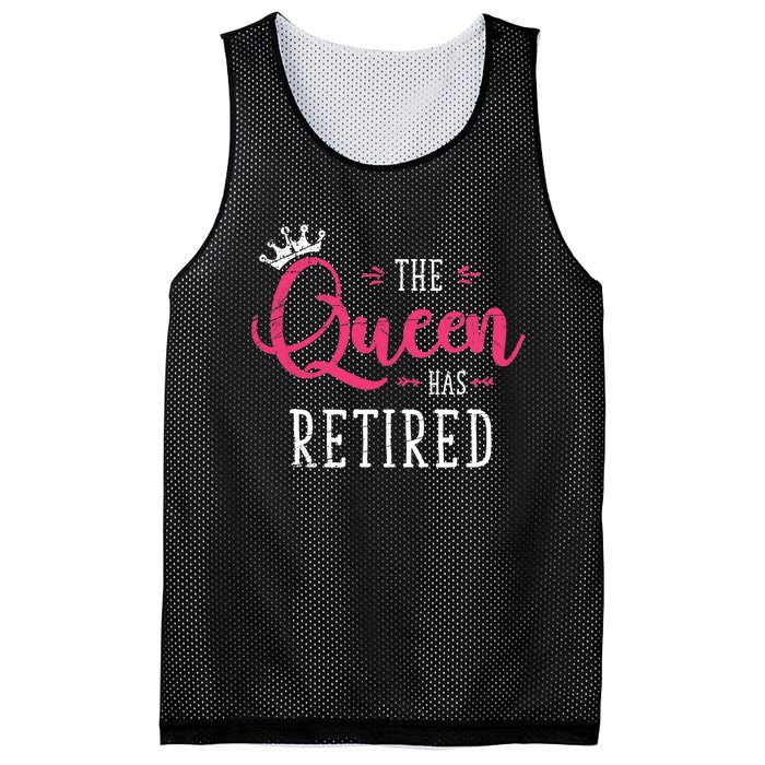 The Queen Has Retired Funny Retired Wo Gift Retirement Mesh Reversible Basketball Jersey Tank