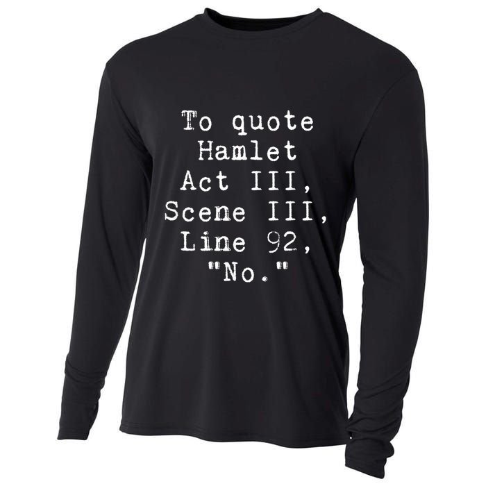 To Quote Hamlet Funny Literary Funny Reading Cooling Performance Long Sleeve Crew