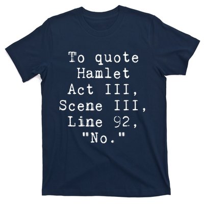 To Quote Hamlet Funny Literary T-Shirt