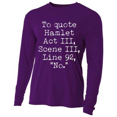 To Quote Hamlet Act III Scene III Line 92 No Cooling Performance Long Sleeve Crew