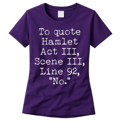 To Quote Hamlet Act III Scene III Line 92 No Womens T-Shirt