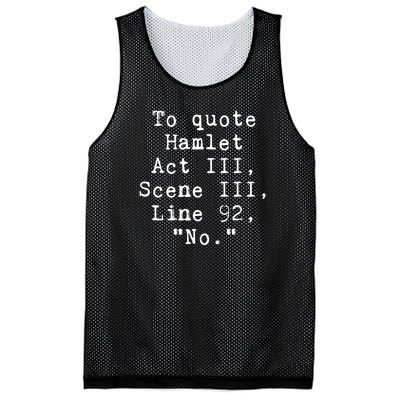 To Quote Hamlet Act Iii Funny Mesh Reversible Basketball Jersey Tank