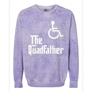 The Quadfather Handicap  Funny Wheelchair Colorblast Crewneck Sweatshirt