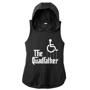 The Quadfather Handicap  Funny Wheelchair Ladies PosiCharge Tri-Blend Wicking Draft Hoodie Tank