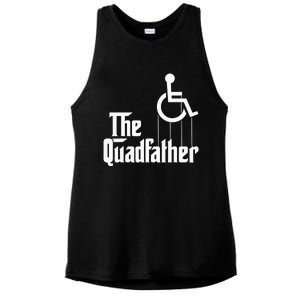 The Quadfather Handicap  Funny Wheelchair Ladies PosiCharge Tri-Blend Wicking Tank