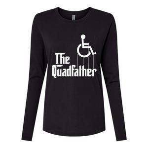 The Quadfather Handicap  Funny Wheelchair Womens Cotton Relaxed Long Sleeve T-Shirt