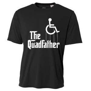 The Quadfather Handicap  Funny Wheelchair Cooling Performance Crew T-Shirt