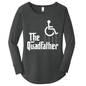 The Quadfather Handicap  Funny Wheelchair Women's Perfect Tri Tunic Long Sleeve Shirt