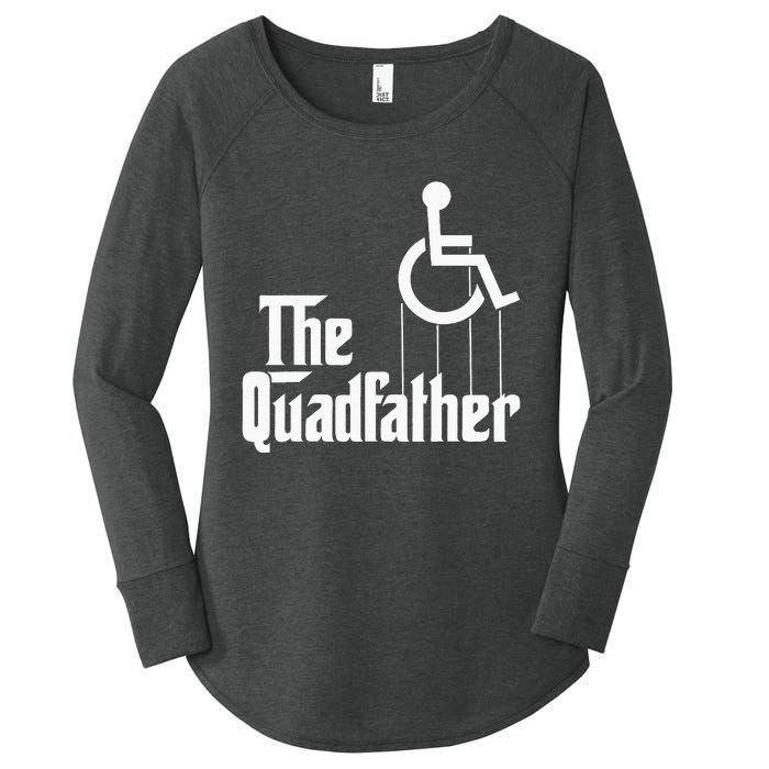 The Quadfather Handicap  Funny Wheelchair Women's Perfect Tri Tunic Long Sleeve Shirt