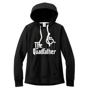 The Quadfather Handicap  Funny Wheelchair Women's Fleece Hoodie