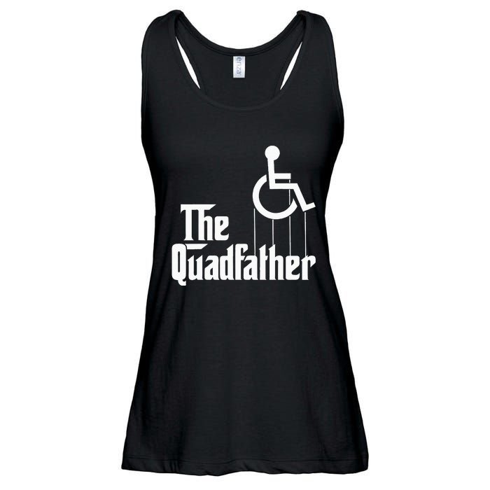 The Quadfather Handicap  Funny Wheelchair Ladies Essential Flowy Tank