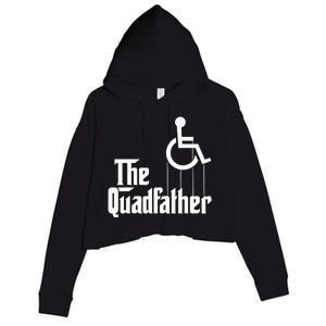 The Quadfather Handicap  Funny Wheelchair Crop Fleece Hoodie