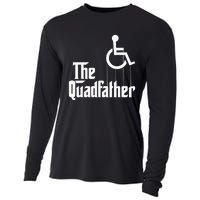 The Quadfather Handicap  Funny Wheelchair Cooling Performance Long Sleeve Crew