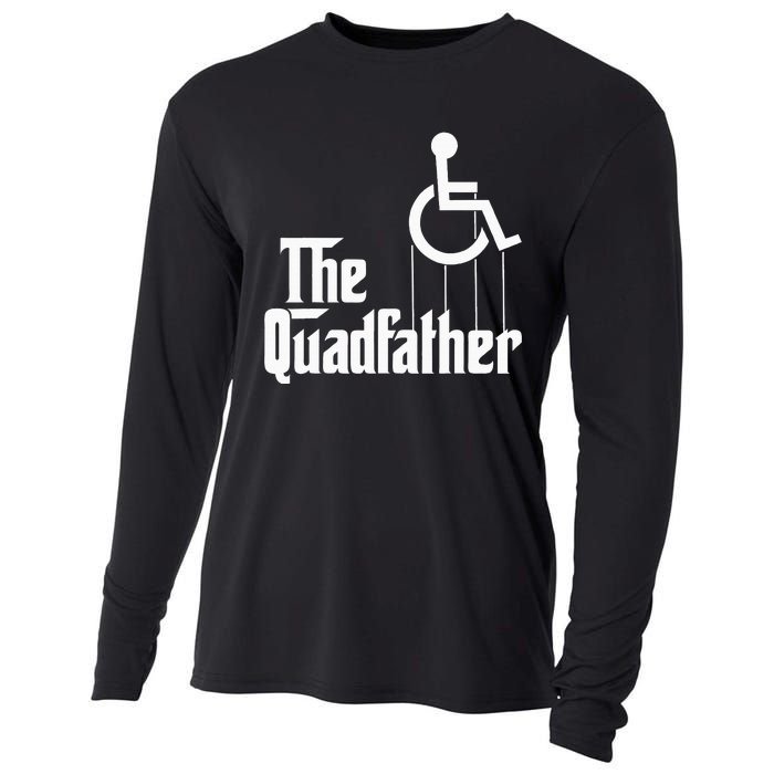 The Quadfather Handicap  Funny Wheelchair Cooling Performance Long Sleeve Crew