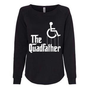 The Quadfather Handicap  Funny Wheelchair Womens California Wash Sweatshirt