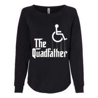 The Quadfather Handicap  Funny Wheelchair Womens California Wash Sweatshirt