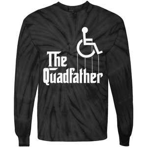 The Quadfather Handicap  Funny Wheelchair Tie-Dye Long Sleeve Shirt