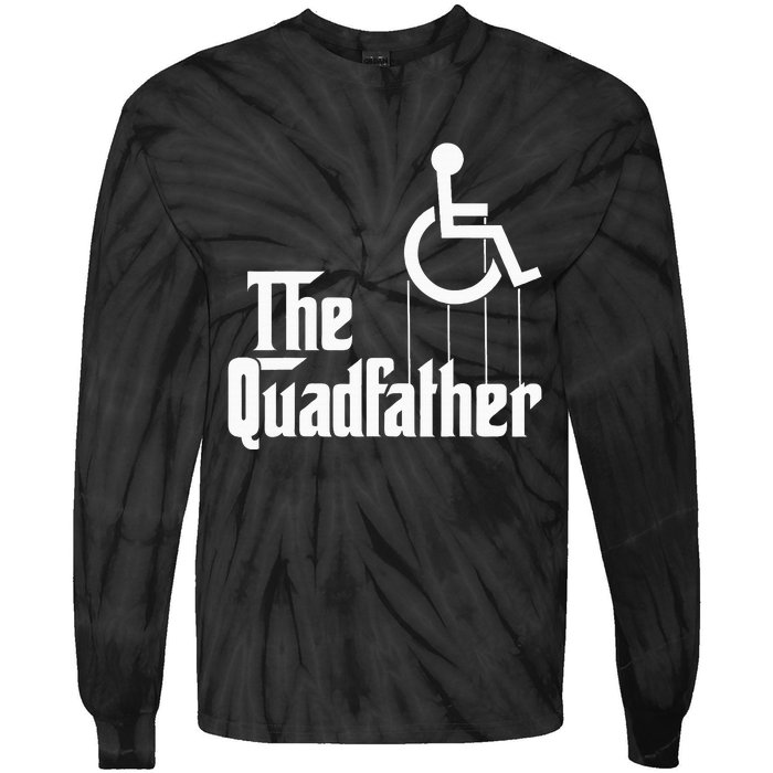 The Quadfather Handicap  Funny Wheelchair Tie-Dye Long Sleeve Shirt