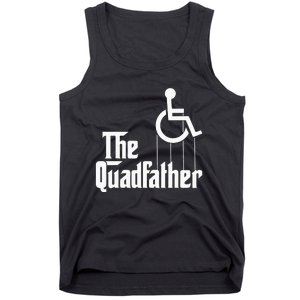 The Quadfather Handicap  Funny Wheelchair Tank Top