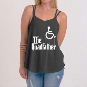 The Quadfather Handicap  Funny Wheelchair Women's Strappy Tank