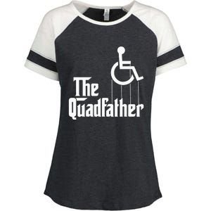 The Quadfather Handicap  Funny Wheelchair Enza Ladies Jersey Colorblock Tee