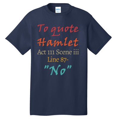 To Quote Hamlet, Act III Scene Iii Line 87 'No' Tall T-Shirt