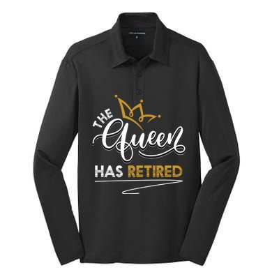 The Queen Has Retired Grandma Old Funny Retiret Gift Silk Touch Performance Long Sleeve Polo