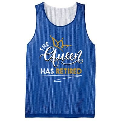 The Queen Has Retired Grandma Old Funny Retiret Gift Mesh Reversible Basketball Jersey Tank