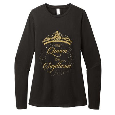 This Queen Is A Sagittarius Gift Womens CVC Long Sleeve Shirt