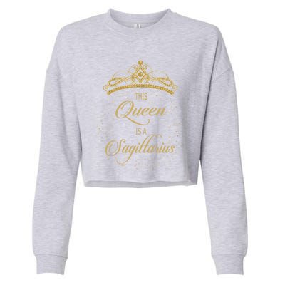 This Queen Is A Sagittarius Gift Cropped Pullover Crew