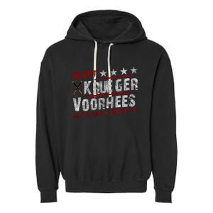 The Quote “Kruegervoorhees 2024 Let Us Take A Stab At It” Garment-Dyed Fleece Hoodie