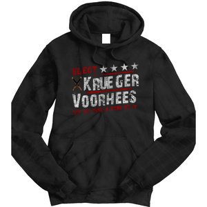 The Quote “Kruegervoorhees 2024 Let Us Take A Stab At It” Tie Dye Hoodie