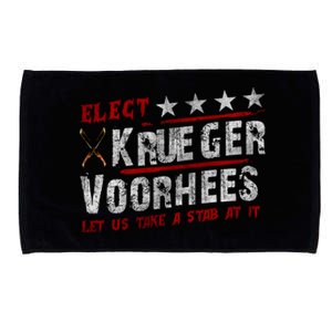 The Quote “Kruegervoorhees 2024 Let Us Take A Stab At It” Microfiber Hand Towel