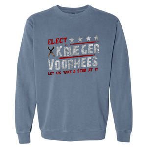 The Quote “Kruegervoorhees 2024 Let Us Take A Stab At It” Garment-Dyed Sweatshirt