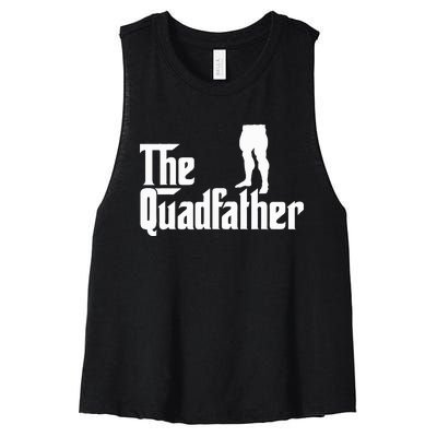 The Quadfather Leg Day Gym Motivation Pump Cover To Gains Women's Racerback Cropped Tank