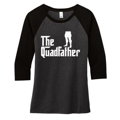 The Quadfather Leg Day Gym Motivation Pump Cover To Gains Women's Tri-Blend 3/4-Sleeve Raglan Shirt