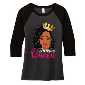 Taurus Queen Loc'd Hair Zodiac Birthday Black Wo Women's Tri-Blend 3/4-Sleeve Raglan Shirt