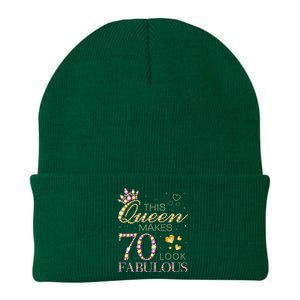 This Queen Makes 70 Look Fabulous 70th Birthday Queen B Day Knit Cap Winter Beanie